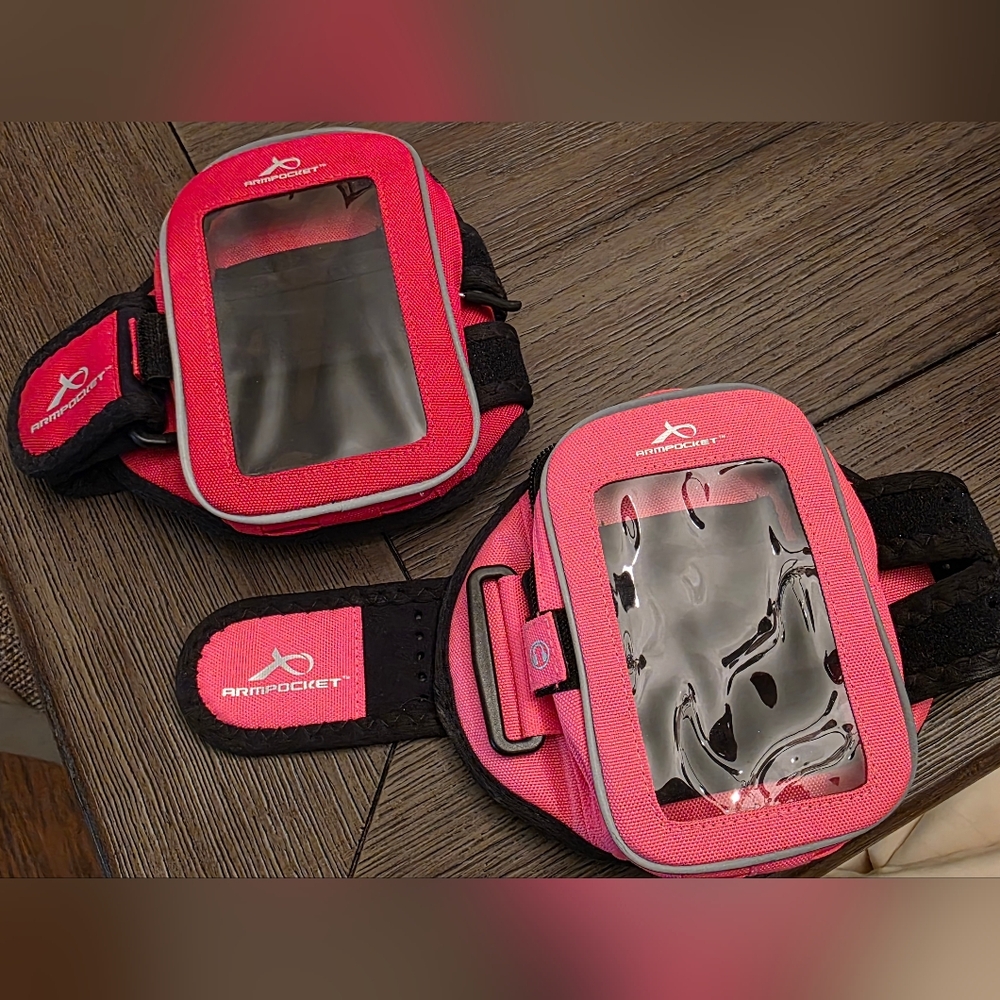 Armpocket Pink & Red Armband Holders - NWOT (2 Total)
